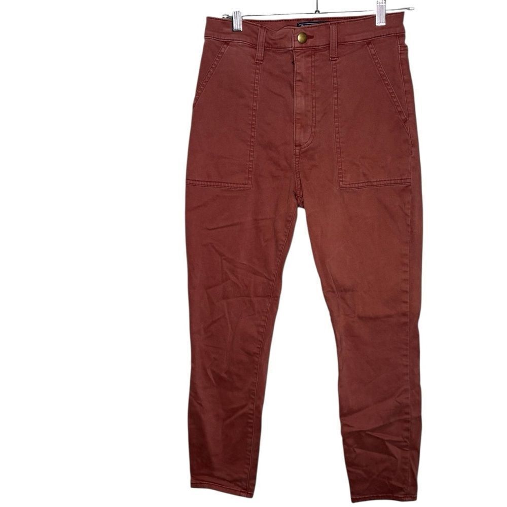Abercrombie & Fitch Ultra High Rise Super Skinny Ankle Pant Burnt Orange Size 4s